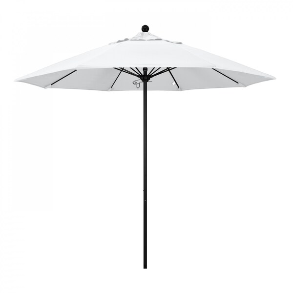 California Umbrella 9' Black Aluminum Market Patio Umbrella, Sunbrella Natural 194061335161 - main